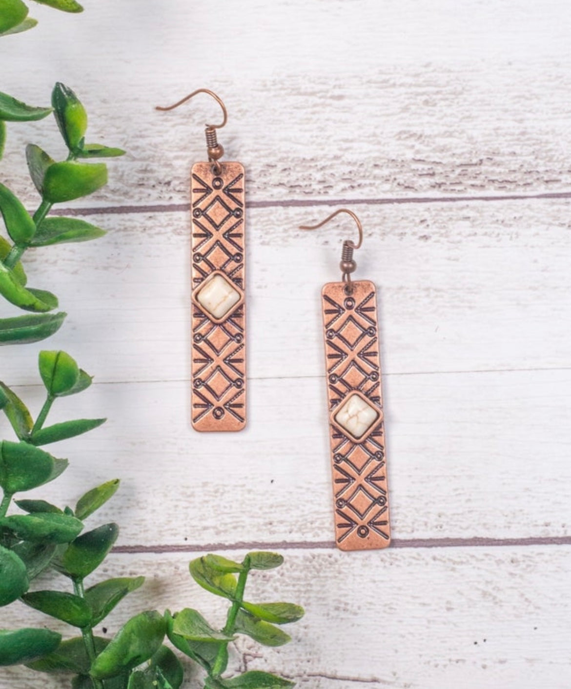 Rock All Night Copper Dangle Earrings