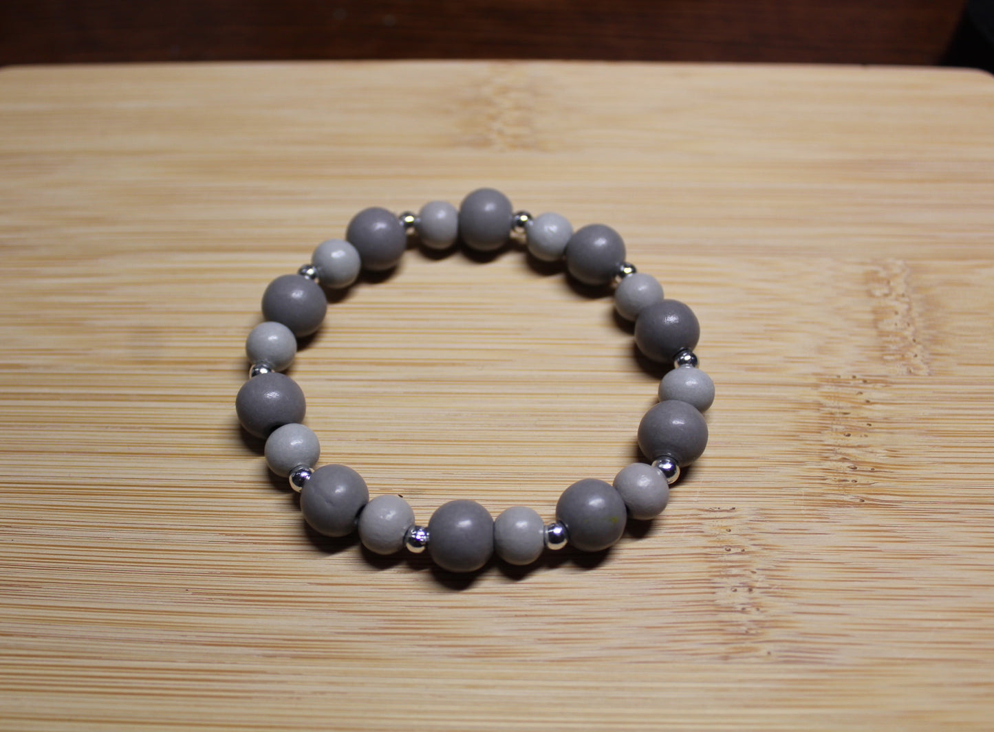 Gray Beaded Bracelet