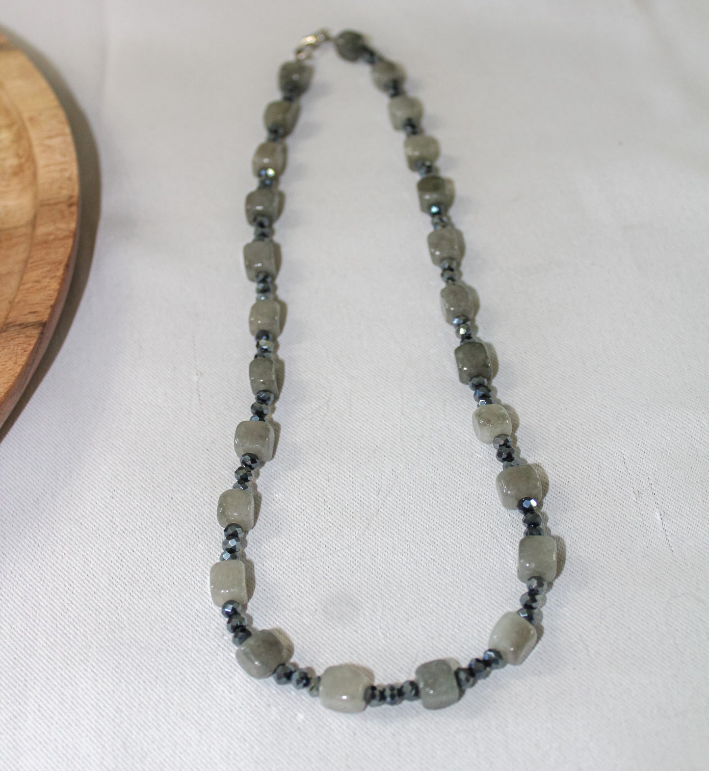 Blue Gray Beaded Necklace