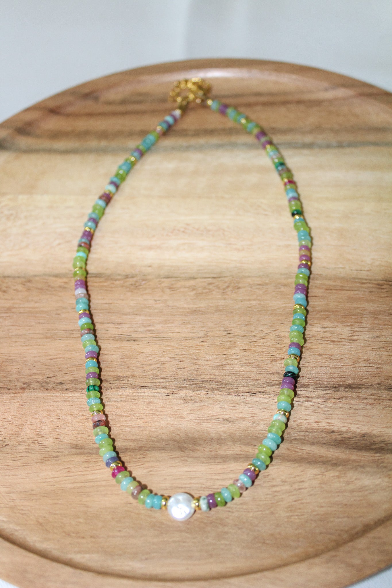 Multi Stone Beaded Necklace