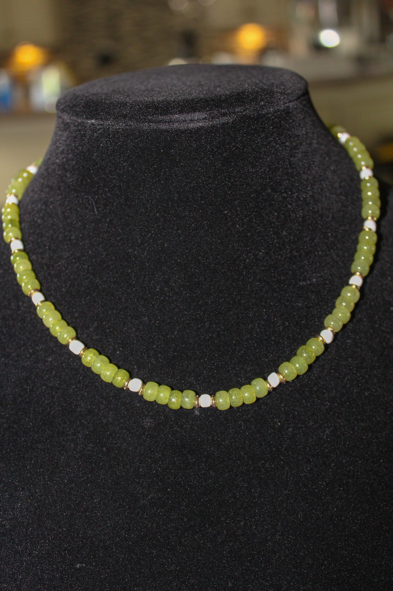 Green Fields Beaded Necklace