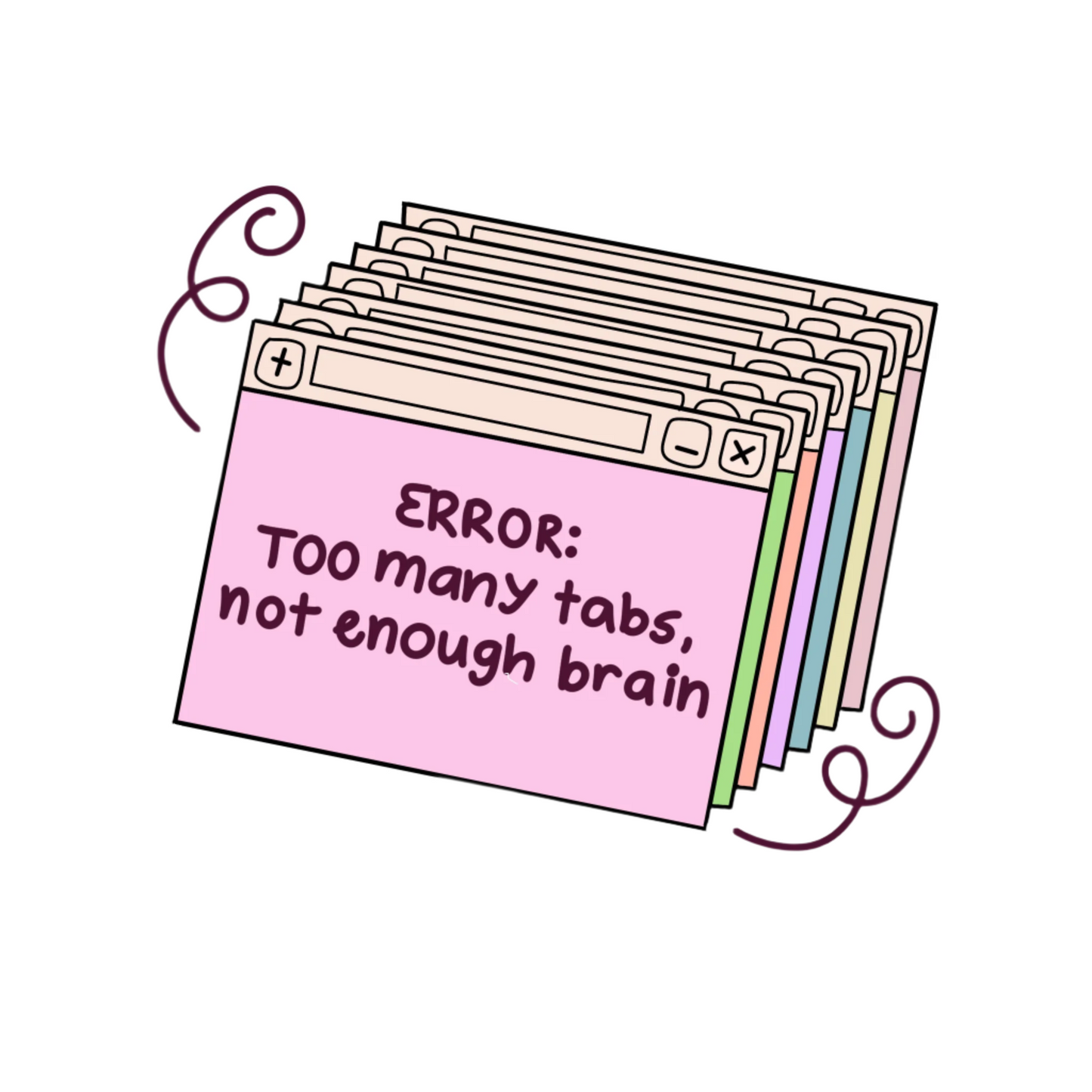 Error : Too Many Tabs | Sticker