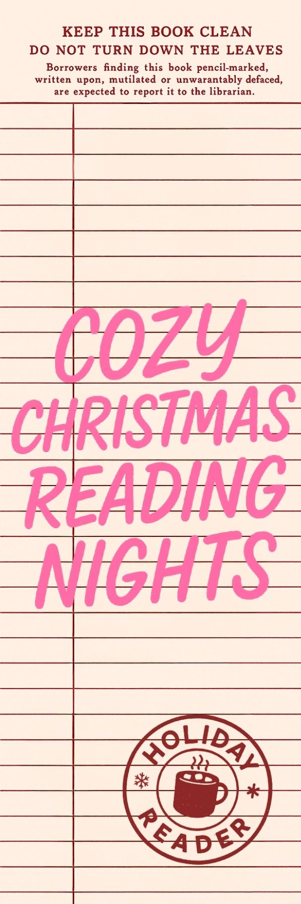 Cozy Christmas Reading Nights Bookmark
