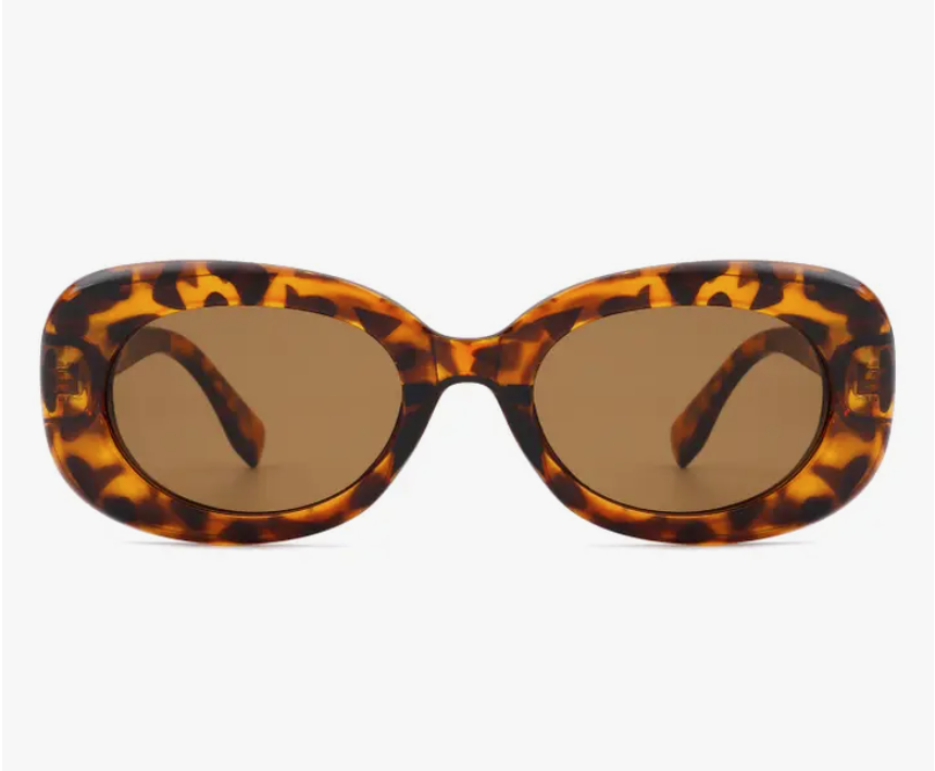 Oval Retro 90s Round Narrow Sunglasses