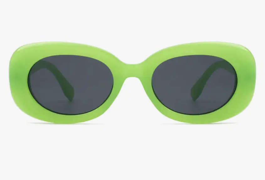 Oval Retro 90s Round Narrow Sunglasses