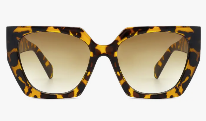 Oversize Square Tinted Cat Eye Sunglasses