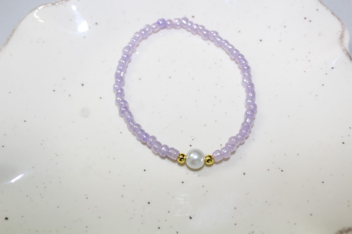 Purple Sparkle Pearl Bracelet