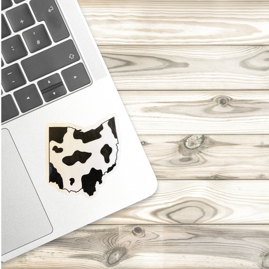 Ohio State in Cow Print Sticker