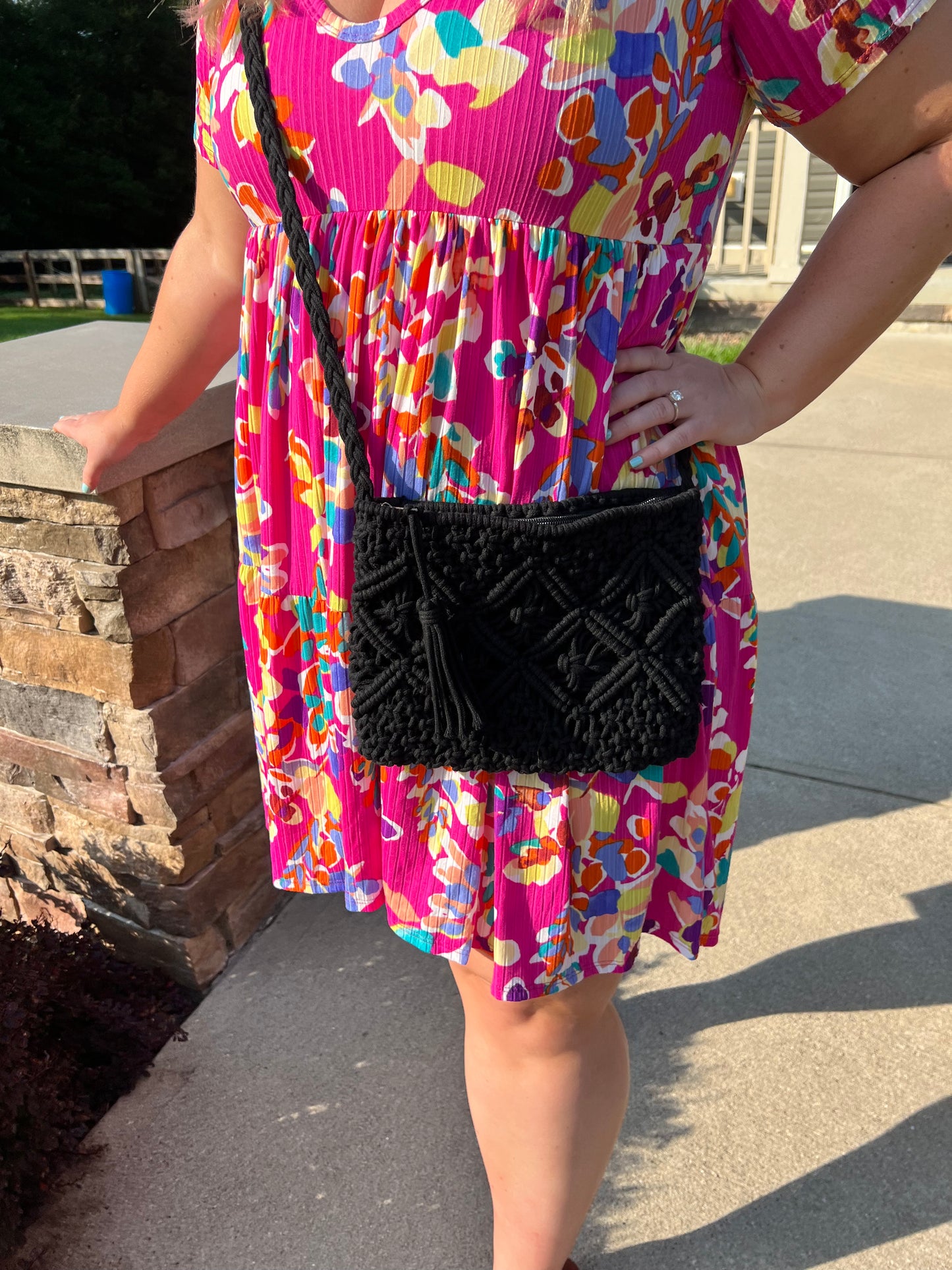 Crochet Zipper Crossbody Purse