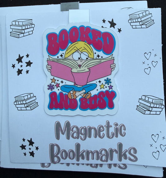 Booked & Busy Magnetic Bookmark