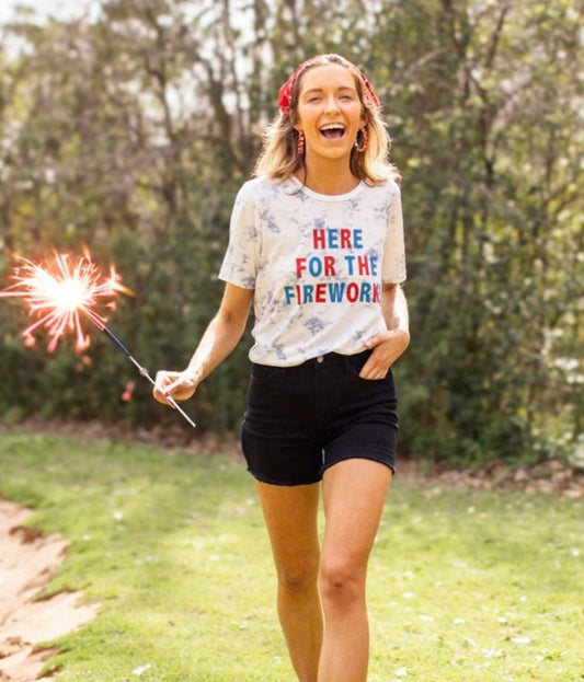 Here For The Fireworks Graphic Tee