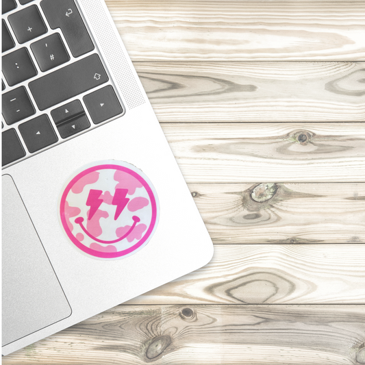 Cow Print Smiley Sticker