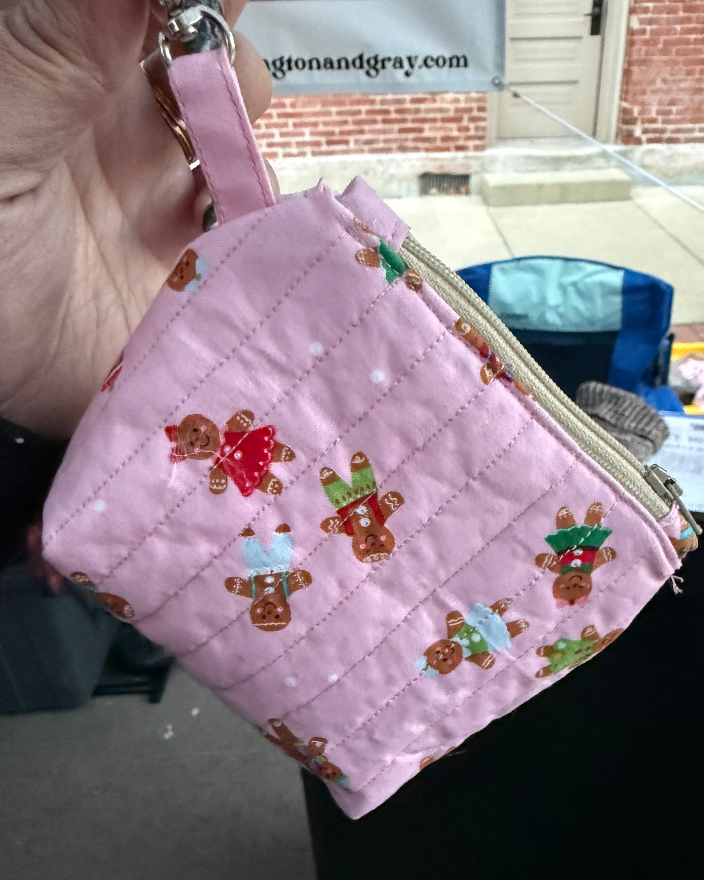Keychain Wristlet Gingerbread Print