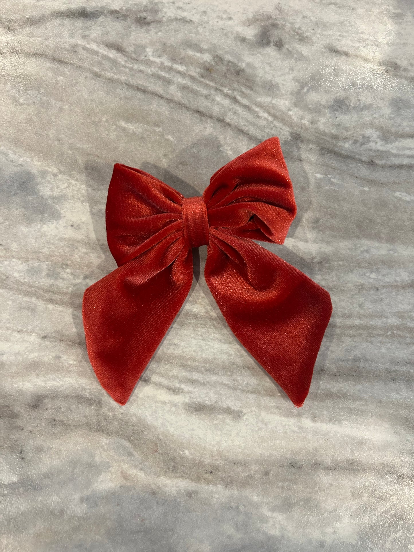 Red Velvet Hair Bow Clip