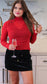 Mesh Red Glitter Long Sleeve