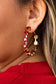 Ruby Gem Gold Hoop Earrings
