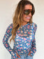 Bloom and Blue Mesh Top