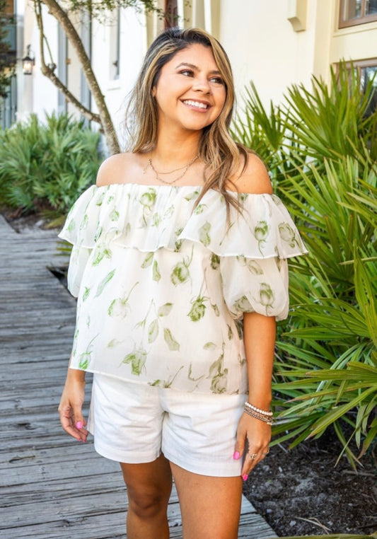 Brunch Date | Sage and Cream Top