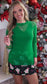Christmas Green Mesh Long Sleeve Top