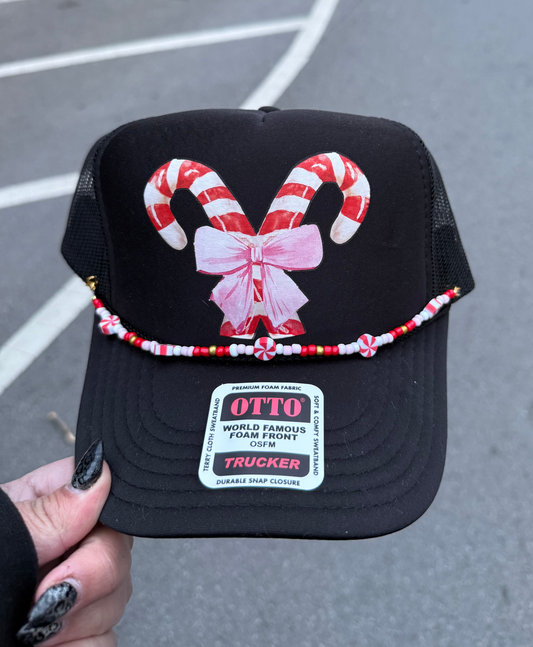 Candy Cane Trucker Hat