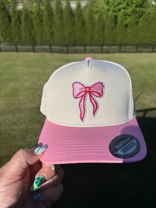 Pink Bow Baseball Hat