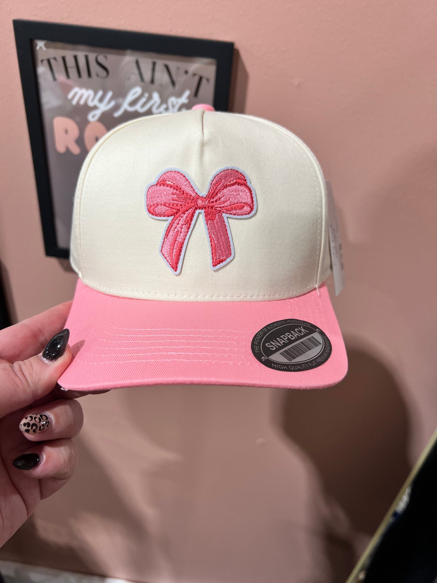 Pink Bow Baseball Hat