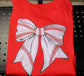 Red Baseball Bow Graphic Tee