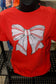 Red Baseball Bow Graphic Tee
