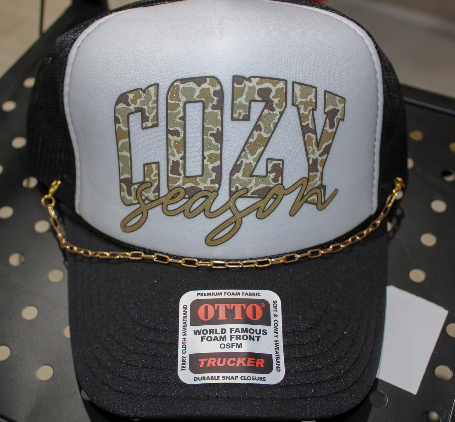 Cozy Season Trucker Hat in Black