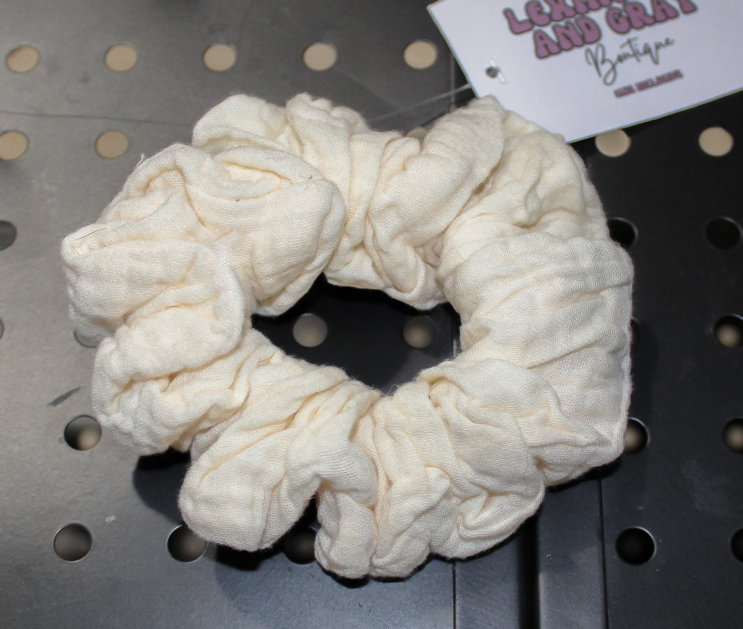 Cream Gauze Hair Scrunchie