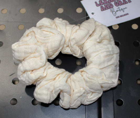 Cream Gauze Hair Scrunchie