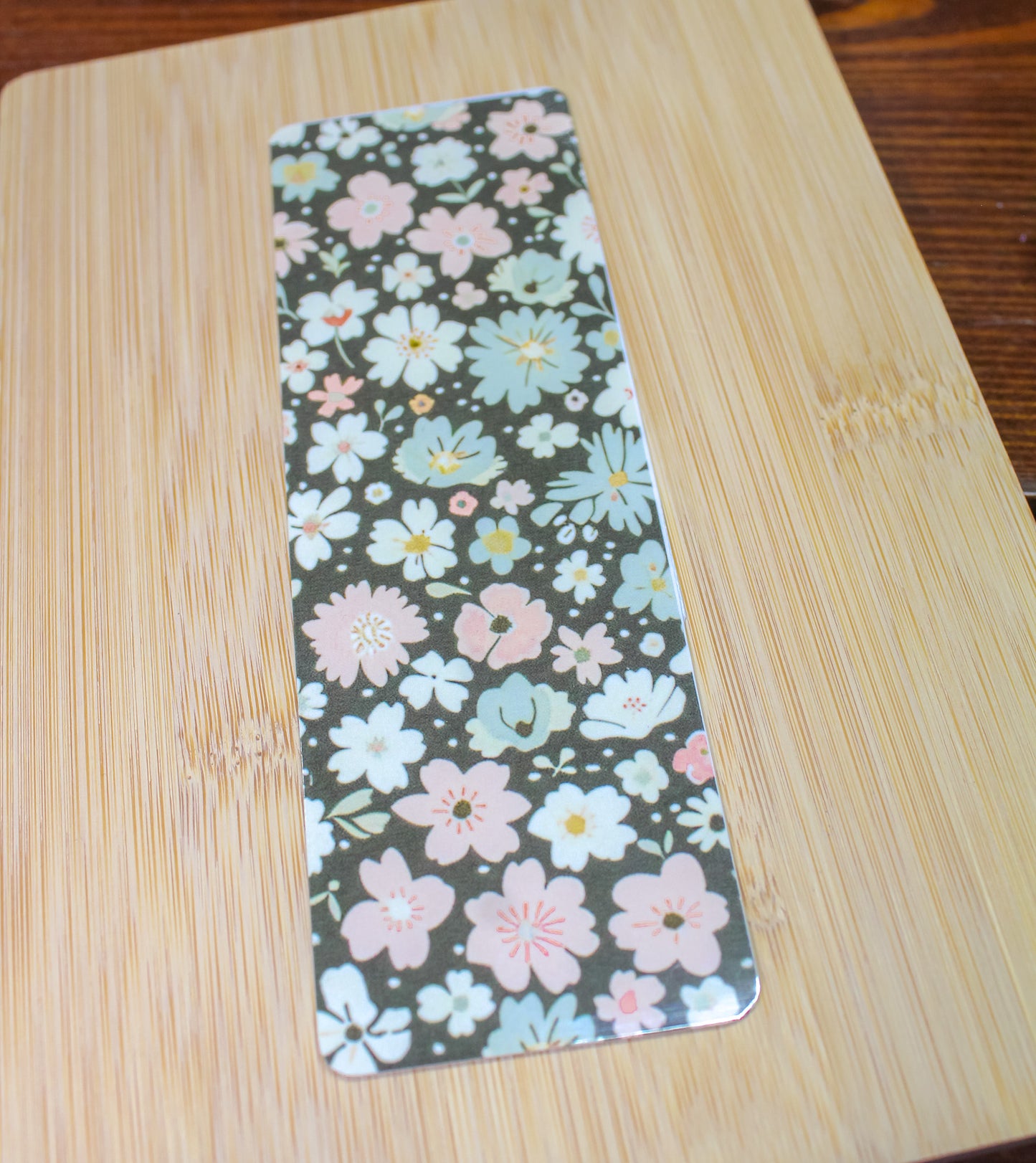 Green Floral Paper Bookmark