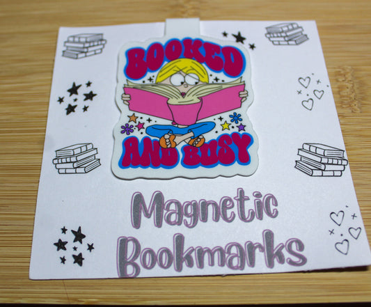 Booked & Busy Magnetic Bookmark