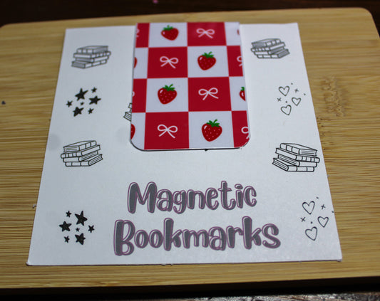 Strawberry Bow Magnetic Bookmark
