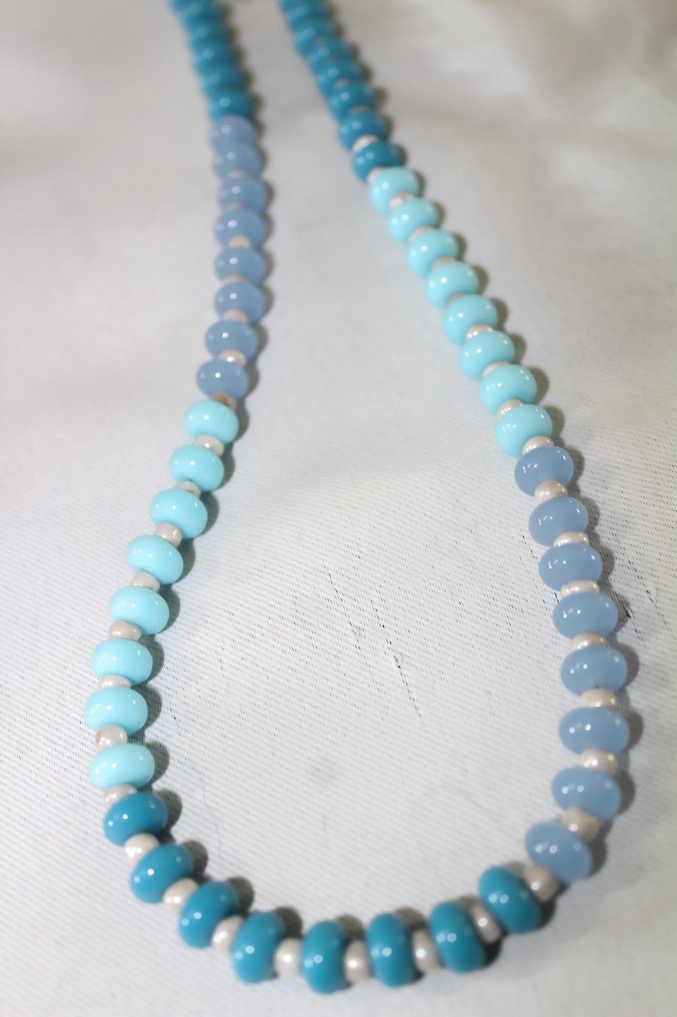 Blue Ombre Beaded Necklace