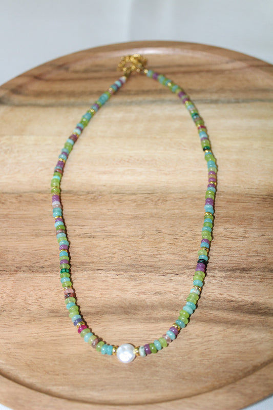 Multi Stone Beaded Necklace