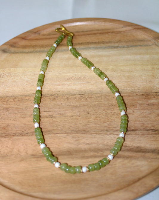 Green Fields Beaded Necklace