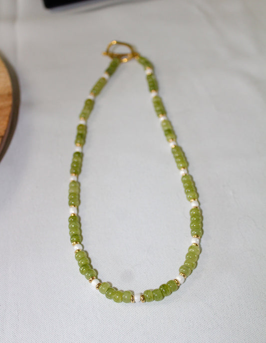 Green Fields Beaded Necklace