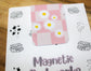 Daisy Pink Checkered Magnetic Bookmark