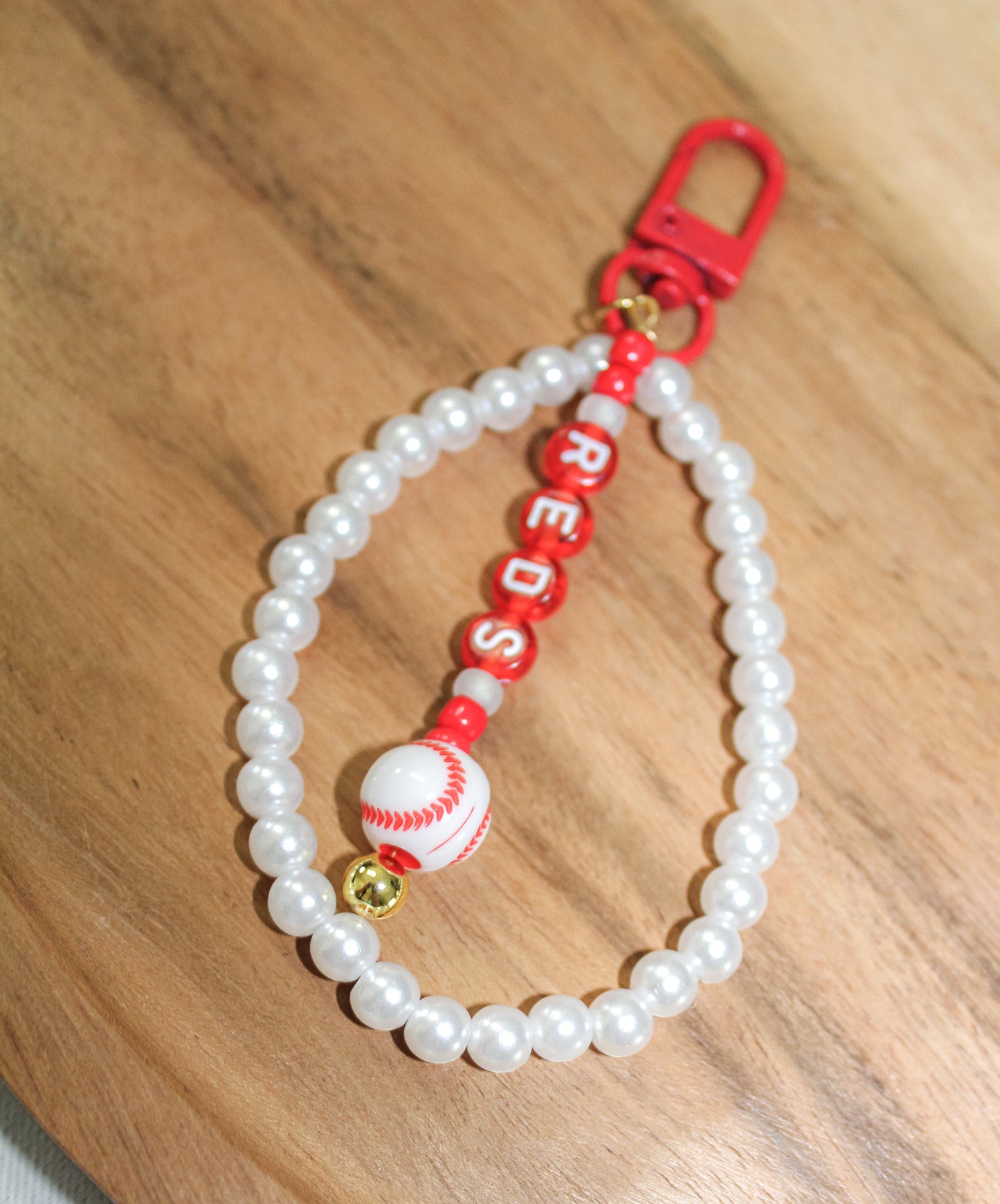 Reds Themed Bag Charm / Keychain