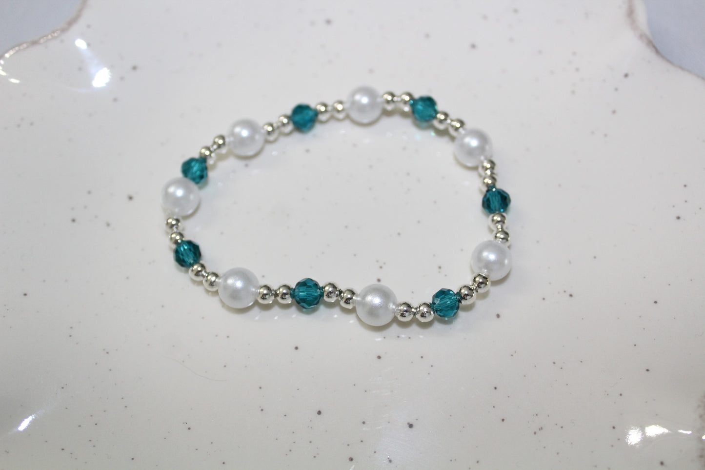 Pearl & Blue Bracelet in Silver