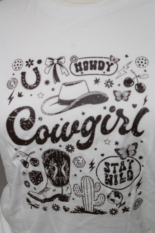 Cowgirl Collage Graphic T-Shirt