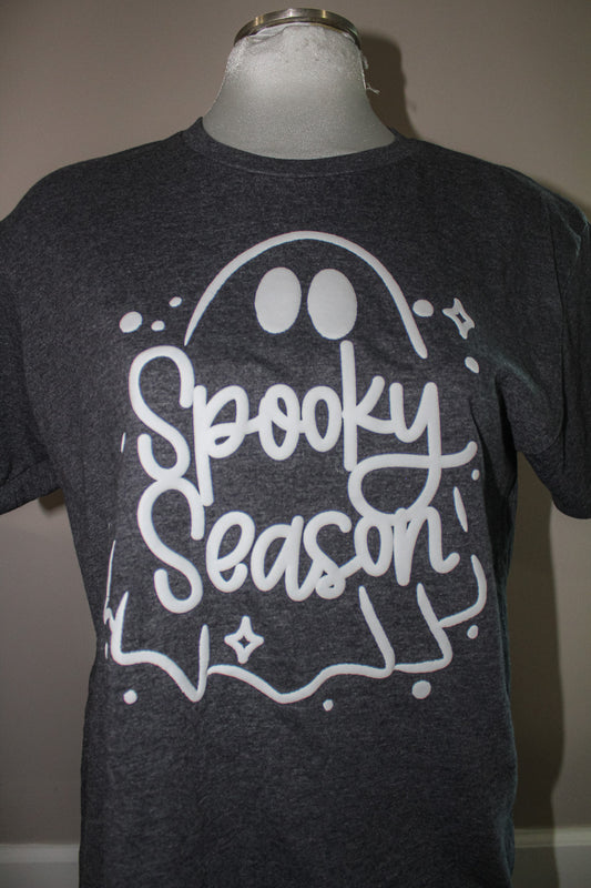Charcoal "Spooky Season" Graphic Tee - Casual Halloween T-Shirt (S-3X)