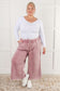 In or Out Wide Leg Cropped Pants in Light Rose