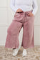 In or Out Wide Leg Cropped Pants in Light Rose