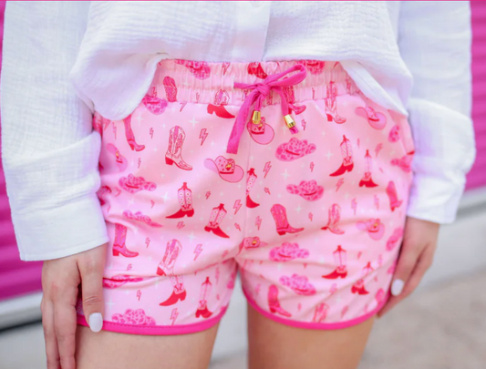 Pink Cowgirl | Drawstring Shorts