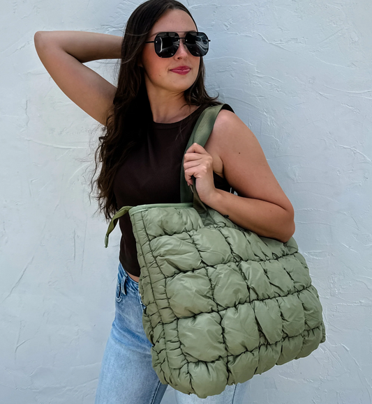 Olive Puffer Bag