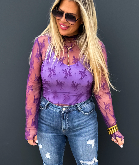 Roxy Purple Lace Top