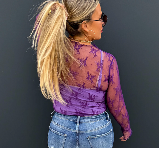 Roxy Purple Lace Top