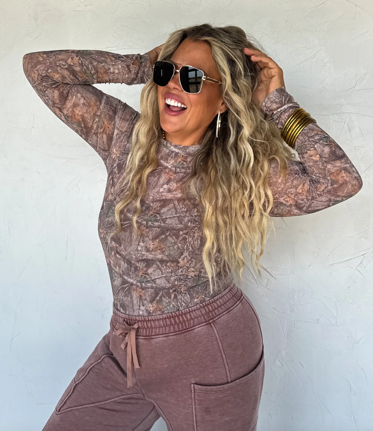 Camo Mesh Top